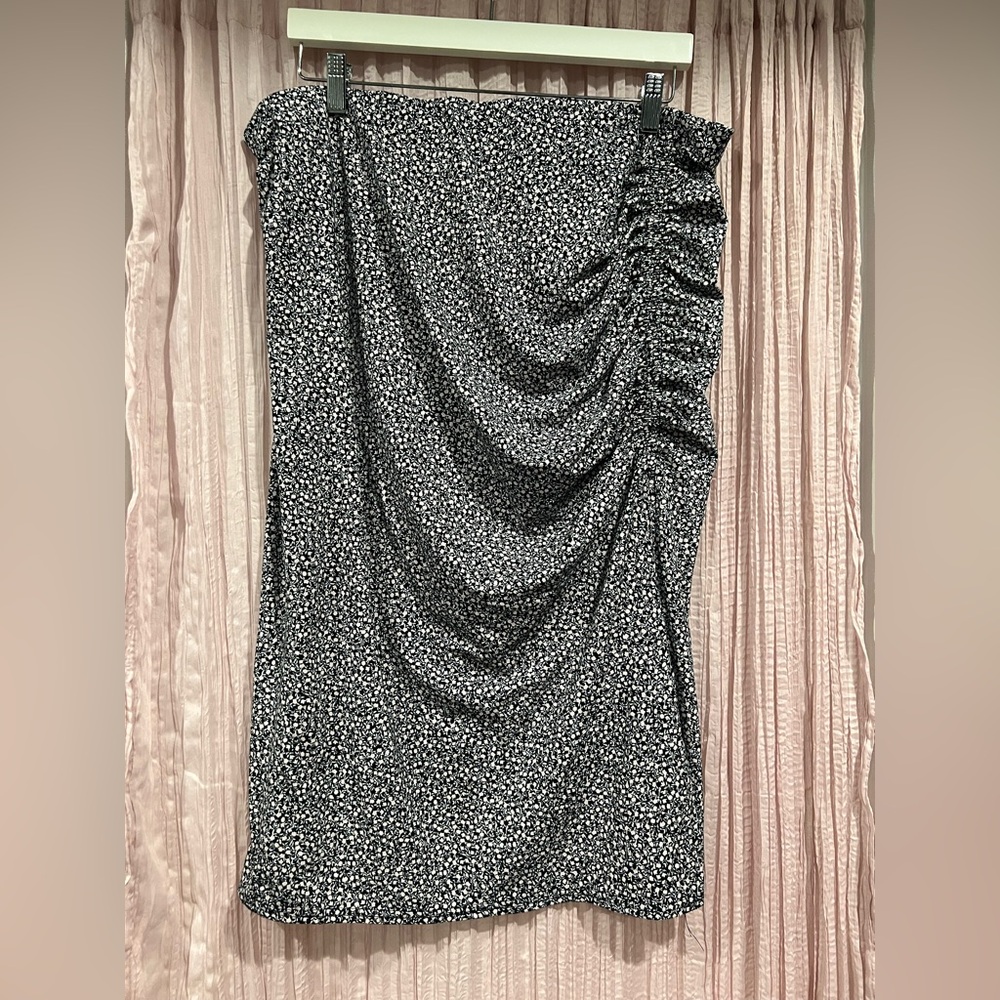 Divided Black Ruched Mini Skirt Cocktail